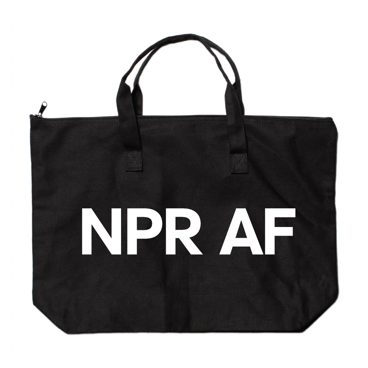 NPR AF Zipper Top Tote Bag