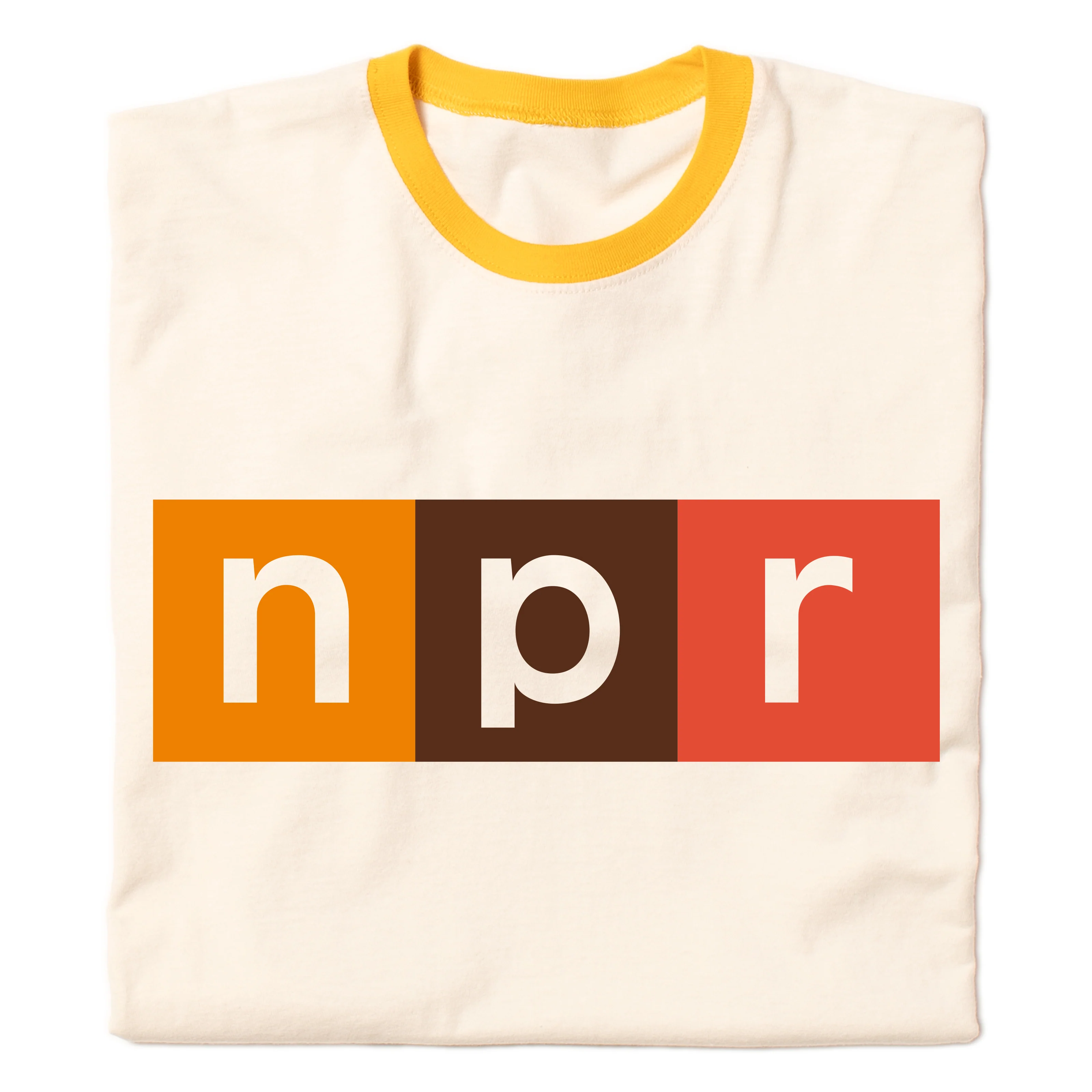 NPR Modern Logo 70s Colors Ringer Tee